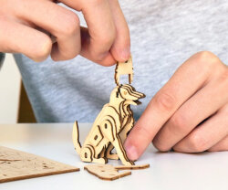 Kikkerland Puzzle-3D Ahpşap Kopek Puzzle Gg149 - 2