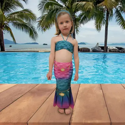 Kuaki Mermaids Deniz Kızı 2'li Takım Bikini Kostüm Seti - Star 6+ Yaş 2'li Takım - 2