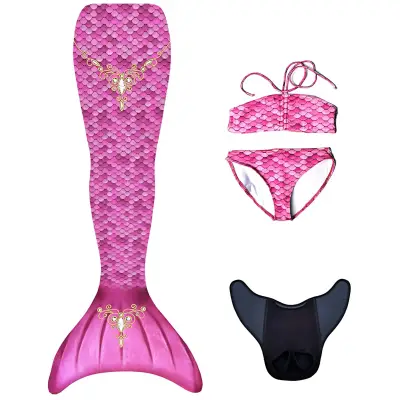 Kuaki Mermaids Deniz Kızı 4'lü Takım Bikini Kostüm Seti - Princess 6+ Yaş 4'lü Takım - 1
