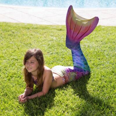 Kuaki Mermaids Deniz Kızı 4lü Takım Bikini Kostüm Seti - Rainbow 8+ Yaş 4'lü Takım - 2