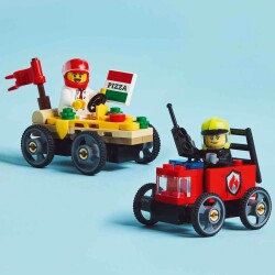 Lego City Pizza Arabası İtfaiye Kamyonuna Karşı Yarış Arabası Paketi 60458 - 4