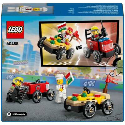 Lego City Pizza Arabası İtfaiye Kamyonuna Karşı Yarış Arabası Paketi 60458 - 6