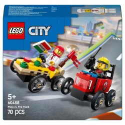Lego City Pizza Arabası İtfaiye Kamyonuna Karşı Yarış Arabası Paketi 60458 - 7