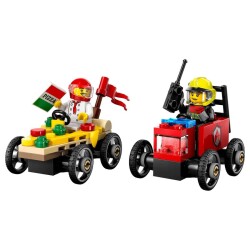 Lego City Pizza Arabası İtfaiye Kamyonuna Karşı Yarış Arabası Paketi 60458 - 3