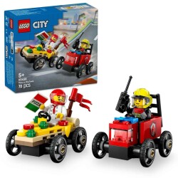 Lego City Pizza Arabası İtfaiye Kamyonuna Karşı Yarış Arabası Paketi 60458 - 1
