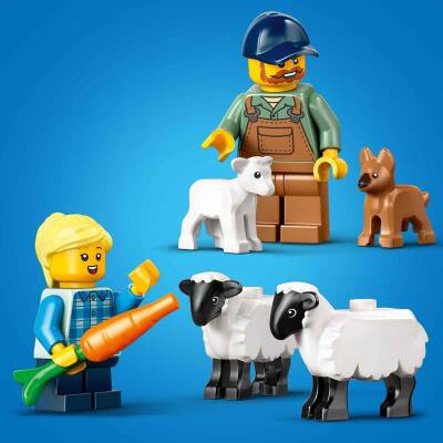 Lego City Römorklu Kırmızı Çiftlik Traktörü ve Koyun 60461 - 5