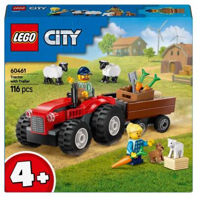 Lego City Römorklu Kırmızı Çiftlik Traktörü ve Koyun 60461 - 7