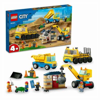 Lego City İnşaat Kamyonları ve Yıkım Gülleli Vinç 60391 - 1