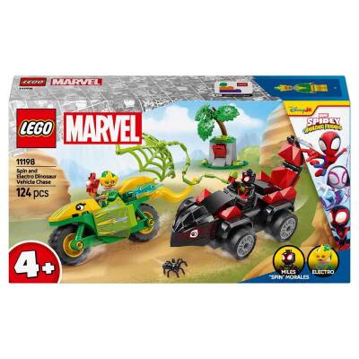 Lego Marvel Spidey Ve İnanılmaz Arkadaşları Spin ve Electro Dinozor Aracı Takibi 11198 - 3