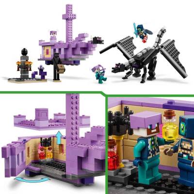 Lego Minecraft Ender Ejderhası ve End Gemisi Oyuncağı 21264 - 3
