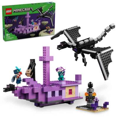 Lego Minecraft Ender Ejderhası ve End Gemisi Oyuncağı 21264 - 1
