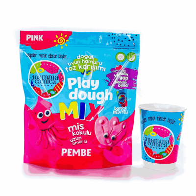Mammacomica Dough Kendin Yap Kendin Oyna Doğal Oyun Hamuru Toz Karışımı-Pembe - 1