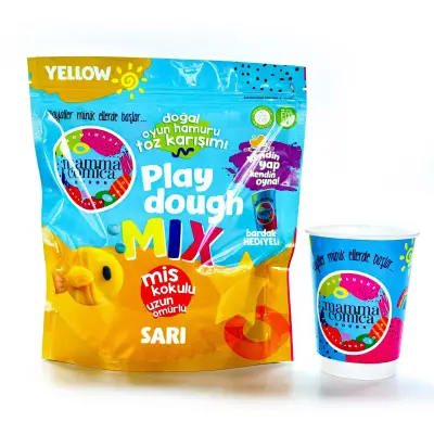 Mammacomica Dough Kendin Yap Kendin Oyna Doğal Oyun Hamuru Toz Karışımı-Sarı - 1