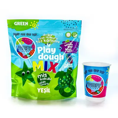 Mammacomica Dough Kendin Yap Kendin Oyna Doğal Oyun Hamuru Toz Karışımı-Yeşil - 1