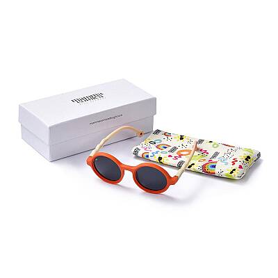 Mammacomica Yuvarlak Çerçeve Sweet Orange Polarize Unisex Çocuk Güneş Gözlüğü UV-400 Korumalı - 2-6 yaş - 3