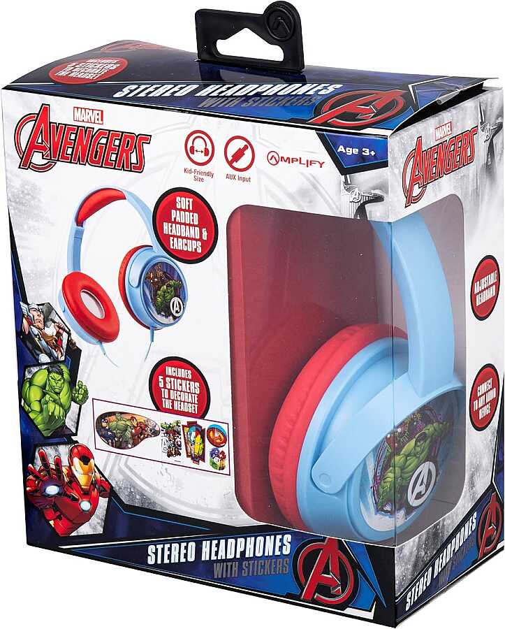 Marvel Avengers Yenilmezler Çocuk Kulaklığı Lisanslı + 5 Adet Sticker Mv-6513-Av2