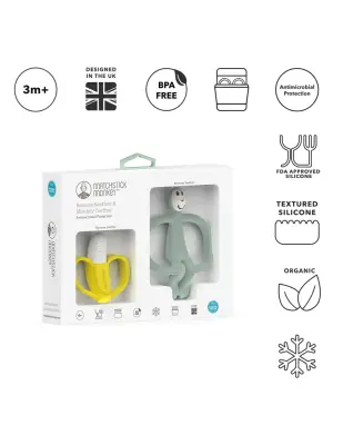 Matchstick Monkey Banana & Monkey Silikon Diş Kaşıyıcı Hediye Seti - 2