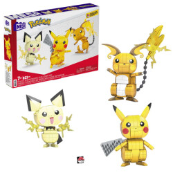 Mega Pokemon Yap ve Oyna Figürler, Pikachu Dönüşüm 3'lüsü GYH06 - 1