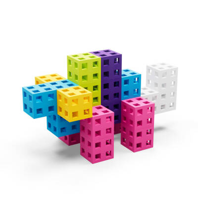 Meli Cube Pink 100 Parça Blok Seti 50811 - 4