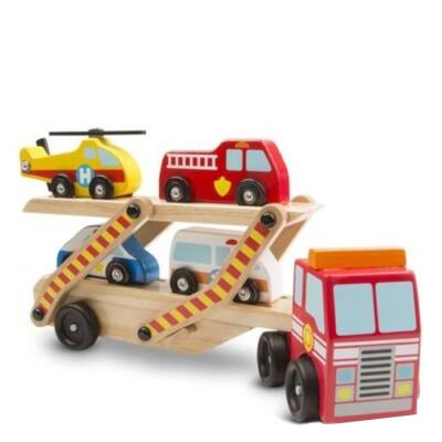 Melissa&Doug Ahşap Acil Yardım Araçları Taşıyıcı Tır Md004610 - 2