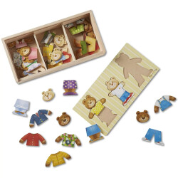 Melissa&Doug Ahşap Ayıcık Ailesi - Değiş Tokuş Giydirme Yapbozu - 45 Parça Md003770 - 3