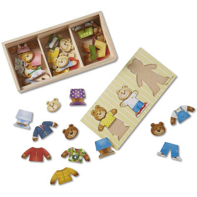 Melissa&Doug Ahşap Ayıcık Ailesi - Değiş Tokuş Giydirme Yapbozu - 45 Parça Md003770 - 3