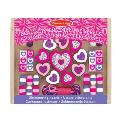 Melissa&Doug Ahşap Boncuk Dizme - Pırıltılı Kalpler Md009495 - 1