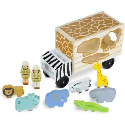 Melissa&Doug Ahşap Kamyon - Hayvan Kurtarıcıları - Şekil Bulmaca MD005180 - 3