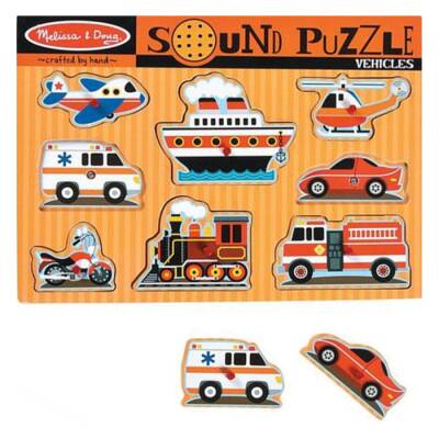 Melissa&Doug Ahşap Sesli Yapboz - Araçlar MD000725 - 2