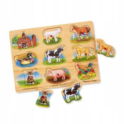 Melissa&Doug Ahşap Sesli Yapboz - Çiftlik Hayvanları Md000268 - 2