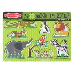 Melissa&Doug Ahşap Sesli Yapboz - Hayvanat Bahçesi MD000727 - 1