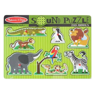 Melissa&Doug Ahşap Sesli Yapboz - Hayvanat Bahçesi Md000727 - 1