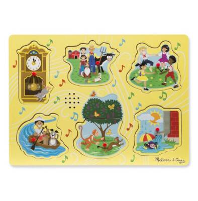 Melissa&Doug Ahşap Sesli Yapboz-İngilizce Çocuk Şarkıları 1 MD000735 - 1