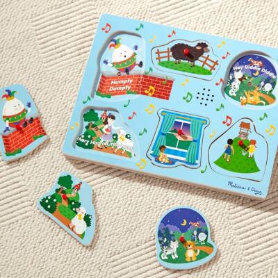 Melissa&Doug Ahşap Sesli Yapboz-İngilizce Çocuk Şarkıları 2 MD000737 - 2