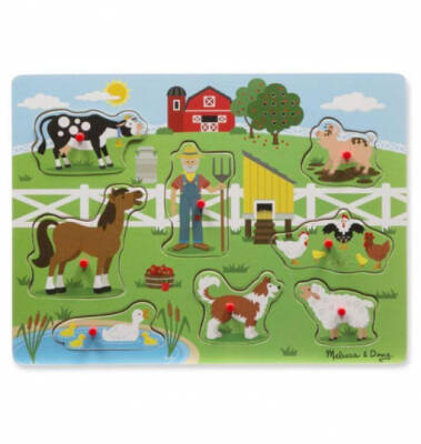 Melissa&Doug Ahşap Sesli Yapboz-Old MacDonal's Farm MD000738 - 1