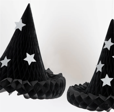 Meri Meri - Hanging Honeycomb Witch Hat Decorations - Cadı Şapka Dekorları (3'lü) - 2