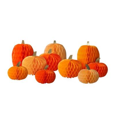Meri Meri - Honeycomb Pumpkins - Petekli Bal Kabakları - 10'lu - 1