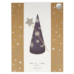 Meri Meri - Wizard Party Hats & Wands - Sihirbaz Parti Şapkaları & Sihirli Değnekler (6'lı) - 5
