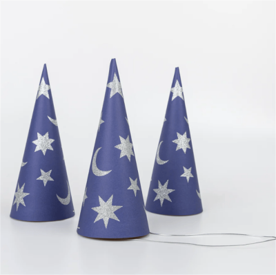 Meri Meri - Wizard Party Hats & Wands - Sihirbaz Parti Şapkaları & Sihirli Değnekler (6'lı) - 2