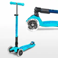 Micro Maxi Deluxe Foldable Bright Blue (Led) Scooter MMD092 - 4