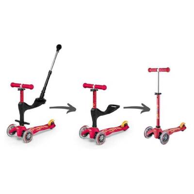 Micro Mini 3 İn 1 Deluxe Plus Red Scooter Mmd056 - 7