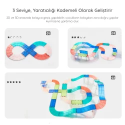 Mideer Magnetic Tiles Arabalı Yarış Pisti - 115 Parça MD6395 - 7