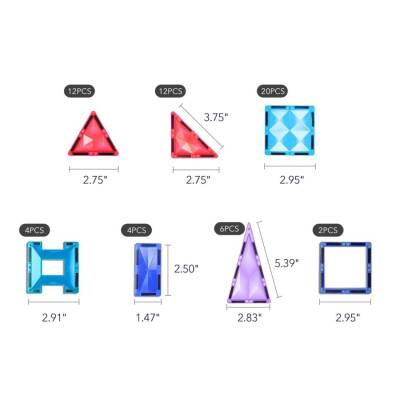 Mideer Renkli Magnetic Tiles 60 Parça Ct1210 - 4