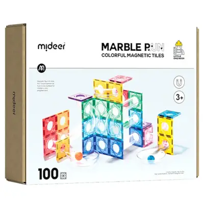 Mideer Renkli Magnetic Tiles Parkur 100 Parça Md1166 - 1