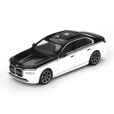 Mini Gt 1/64 Bmw i7 X Driver60 Alpine White / Black Sapphire - 1