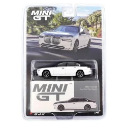 Mini Gt 1/64 Bmw i7 X Driver60 Alpine White / Black Sapphire - 2