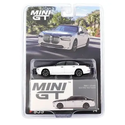 Mini Gt 1/64 Bmw i7 X Driver60 Alpine White / Black Sapphire - 2