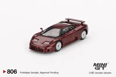 Mini Gt 1/64 Bugatti Eb 110 Gt Dark Red Metallic Mgt00806-Bl - 2