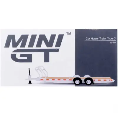 Mini Gt 1/64 Car Hauler Trailer Type C White Mgtac21 - 1