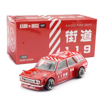 Mini Gt 1/64 Datsun Kaıdo 510 Wagon Fıre V1 Khmg020 - 1